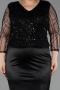 Robe De Invitation Grande Taille Midi Noir ABK2644