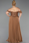 Robe de Soirée Grande Taille Longue Mousseline Cuivre ABU6260