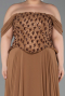 Robe de Soirée Grande Taille Longue Mousseline Cuivre ABU6260