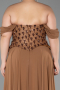 Robe de Soirée Grande Taille Longue Mousseline Cuivre ABU6260