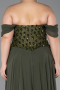 Robe de Soirée Grande Taille Longue Mousseline Kaki ABU6260