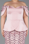 Robe de Soirée Grande Taille Longue Squameuse Poudre ABU6262
