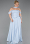 Robe Grande Taille Longue Mousseline Bleu clair ABU6247