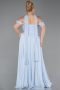Robe Grande Taille Longue Mousseline Bleu clair ABU6247
