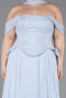 Robe Grande Taille Longue Mousseline Bleu clair ABU6247