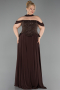 Robe Grande Taille Longue Mousseline Brun ABU6247