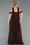 Robe Grande Taille Longue Mousseline Brun ABU6247