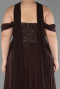 Robe Grande Taille Longue Mousseline Brun ABU6247