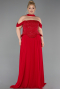 Robe Grande Taille Longue Mousseline Rouge ABU6247