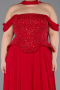 Robe Grande Taille Longue Mousseline Rouge ABU6247