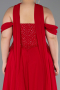 Robe Grande Taille Longue Mousseline Rouge ABU6247