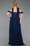 Robe Grande Taille Longue Mousseline Bleu Marine ABU6247