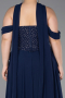 Robe Grande Taille Longue Mousseline Bleu Marine ABU6247