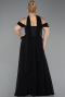 Robe Grande Taille Longue Mousseline Noir ABU6247