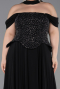 Robe Grande Taille Longue Mousseline Noir ABU6247