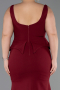 Robe de Soirée Grande Taille Longue Rouge Bordeaux ABU6248