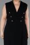 Robe De Invitation Grande Taille Midi Noir ABK2647