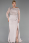 Robe Grande Taille Longue Beige ABU6213