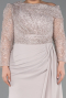 Robe Grande Taille Longue Beige ABU6213