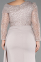 Robe Grande Taille Longue Beige ABU6213