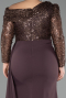 Robe Grande Taille Longue Brun ABU6213