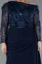 Robe Grande Taille Longue Bleu Marine ABU6213