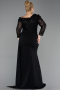 Robe Grande Taille Longue Noir ABU6213