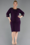 Robe De Invitation Grande Taille Midi Violet Foncé ABK2648
