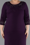 Robe De Invitation Grande Taille Midi Violet Foncé ABK2648