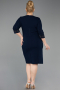 Robe De Invitation Grande Taille Midi Bleu Marine ABK2648