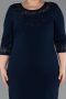 Robe De Invitation Grande Taille Midi Bleu Marine ABK2648