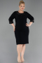 Robe De Invitation Grande Taille Midi Noir ABK2648
