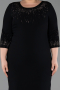 Robe De Invitation Grande Taille Midi Noir ABK2648