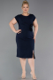 Robe De Invitation Grande Taille Midi Bleu Marine ABK2649