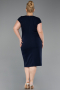 Robe De Invitation Grande Taille Midi Bleu Marine ABK2649
