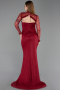 Robe de Soirée Longue Dantelle Rouge Bordeaux ABU6207