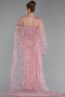 Robe de Soirée Longue Perlé Poudre ABU6220