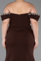 Robe De Soirée Grande Taille Longue Brun ABU6199