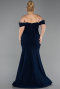 Robe De Soirée Grande Taille Longue Bleu Marine ABU6199