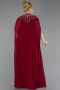 Robe De Soirée Grande Taille Mousseline Longue Rouge Bordeaux ABU5845
