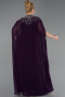 Robe De Soirée Grande Taille Mousseline Longue Violet Foncé ABU5845