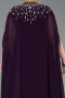 Robe De Soirée Grande Taille Mousseline Longue Violet Foncé ABU5845