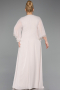 Robe De Soirée Grande Taille Longue Mousseline Beige ABU6177