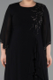 Robe De Soirée Grande Taille Longue Mousseline Noir ABU6177