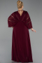 Robe De Soirée Grande Taille Longue Mousseline Couleur Cerise ABU6178