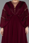 Robe De Soirée Grande Taille Longue Mousseline Couleur Cerise ABU6178