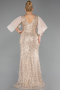 Robe de Soirée Grande Taille Longue Perlé Or ABU6261