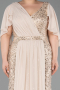Robe de Soirée Grande Taille Longue Perlé Or ABU6261