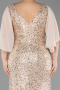 Robe de Soirée Grande Taille Longue Perlé Or ABU6261