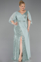 Robe de Soirée Grande Taille Longue Perlé Menthe ABU6261